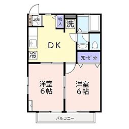 グラン・シャリオ 2DKの間取図画像