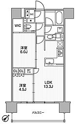 ディームス渋谷本町 4階2LDKの間取り