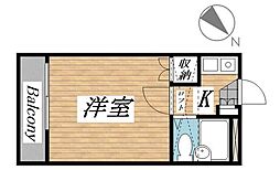 レオパレス大野台 1Kの間取図画像