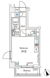 Alivio学芸大学 ワンルームの間取図画像