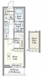 練馬区中村3丁目マンション 1SKの間取図画像
