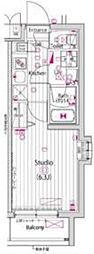 ガーラ・プレシャス大井町 1Kの間取図画像