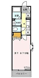 メイフラット 2階1Kの間取り