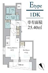 江東区深川2丁目マンション 1DKの間取図画像