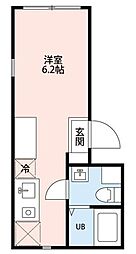 コルク新板橋 1階ワンルームの間取り