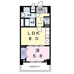 亀岡市亀岡駅北1丁目マンション 1LDKの間取図画像