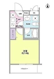 サンフラット 1Kの間取図画像