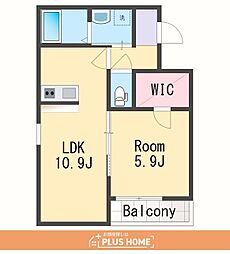 フジパレス和歌山黒田1番館 1LDKの間取図画像