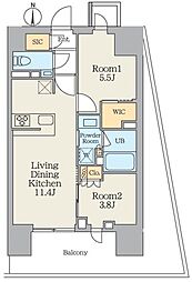 クレストコート王子 2LDKの間取図画像