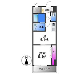 ソシアルヴィレッジ 1DKの間取図画像