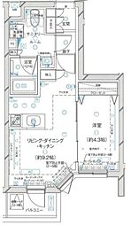 グランドコンシェルジュ千駄ヶ谷 1LDKの間取図画像