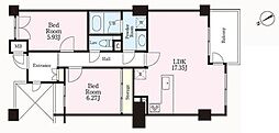 カスタネア栗平3番館 2LDKの間取図画像