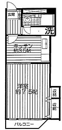 コパーズ・アプト船堀 1Kの間取図画像