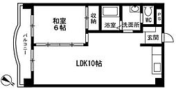 東亜レジデンス 1LDKの間取図画像