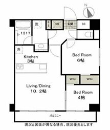 アクサス銀座アジールコート 2LDKの間取図画像