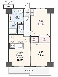 エクセルシオ 2DKの間取図画像