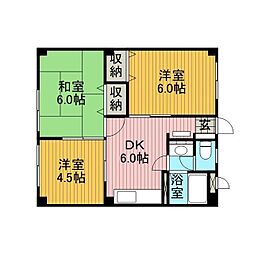 ＨＳマンション 1階2Kの間取り