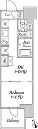 ウエリスアーバン水天宮前 1DKの間取図画像
