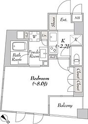 ミリアレジデンス日本橋人形町2 10階1Kの間取り
