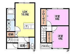 サンベリー 2LDKの間取図画像
