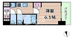 Osaka Metro谷町線 野江内代駅 徒歩8分の賃貸マンション 11階1Kの間取り
