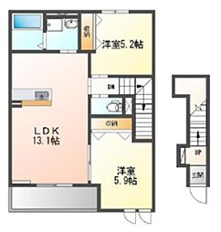 オリエンタル コート 2階2LDKの間取り