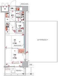 ハーモニーレジデンス東京大島ザ・ガーデン 1DKの間取図画像
