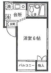 サクマハイツ 1Kの間取図画像