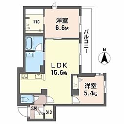 メゾン エディアン 新金岡 2LDKの間取図画像