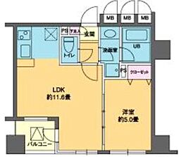 カスタリア北上野 1LDKの間取図画像