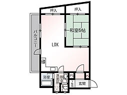 キャッスル泉屋1 1LDKの間取図画像