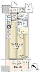 グランパレス東京八重洲アベニュー 7階ワンルームの間取り