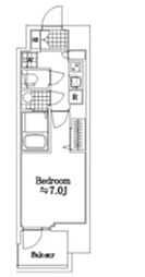 プレサンス ジェネ 浅草WEST 8階1Kの間取り
