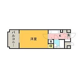 エクセランス・ド・天神 1Kの間取図画像