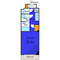 東急池上線 池上駅 徒歩8分の賃貸マンション 2階1Kの間取り