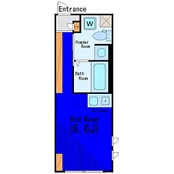都営浅草線 馬込駅 徒歩8分の賃貸マンション 1階ワンルームの間取り