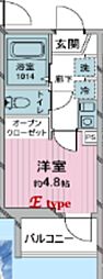 ヨーク所沢II 1Kの間取図画像