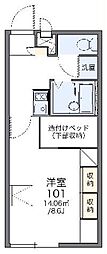 レオパレスシャトーA 1Kの間取図画像
