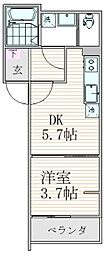 フォーサイト千葉寺 1DKの間取図画像