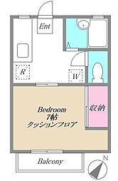 OAKハイホーム 1Kの間取図画像