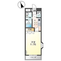 コスタデルソル2 1Kの間取図画像