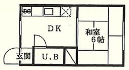 ホワイトメゾン 1DKの間取図画像