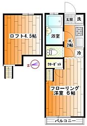 美里ハウス居村 1Kの間取図画像
