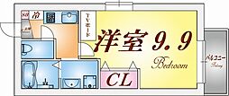 エヌエムサンカンテキャトフB棟 3階1Kの間取り