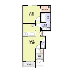 （仮称）足立区六木3丁目計画 1階1LDKの間取り