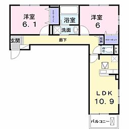 エテルノ泉南馬場 1LDKの間取図画像