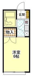 ベルヴュウ茅ヶ崎 1Kの間取図画像