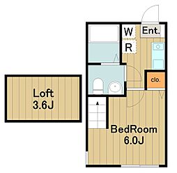 ル・クレージュ 1Kの間取図画像