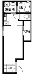 ライフ目黒 1階1Kの間取り