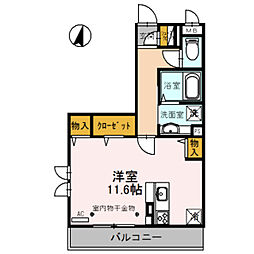 クラール獨協 ワンルームの間取図画像